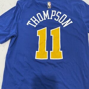 Nike Blue Warriors T-Shirt with Yellow Print